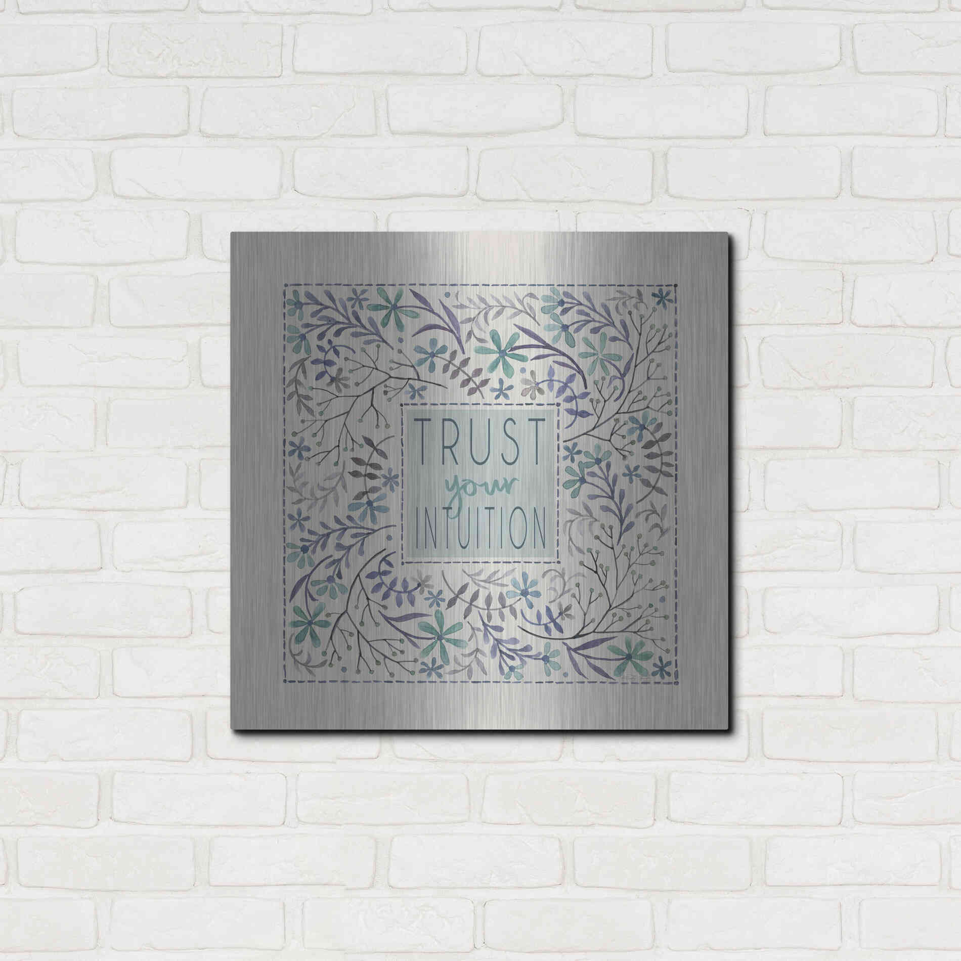 Luxe Metal Art 'Trust Your Intuition' by Cindy Jacobs, Metal Wall Art,24x24