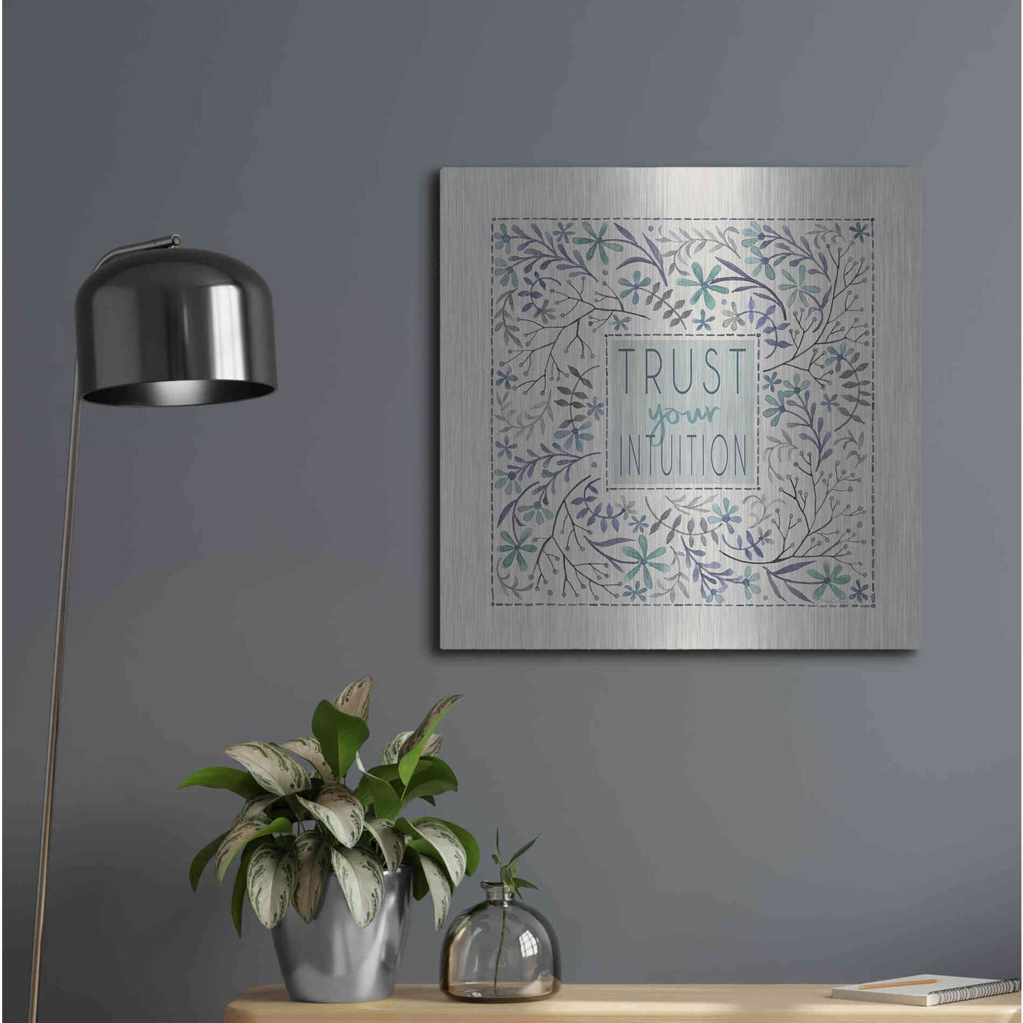 Luxe Metal Art 'Trust Your Intuition' by Cindy Jacobs, Metal Wall Art,24x24