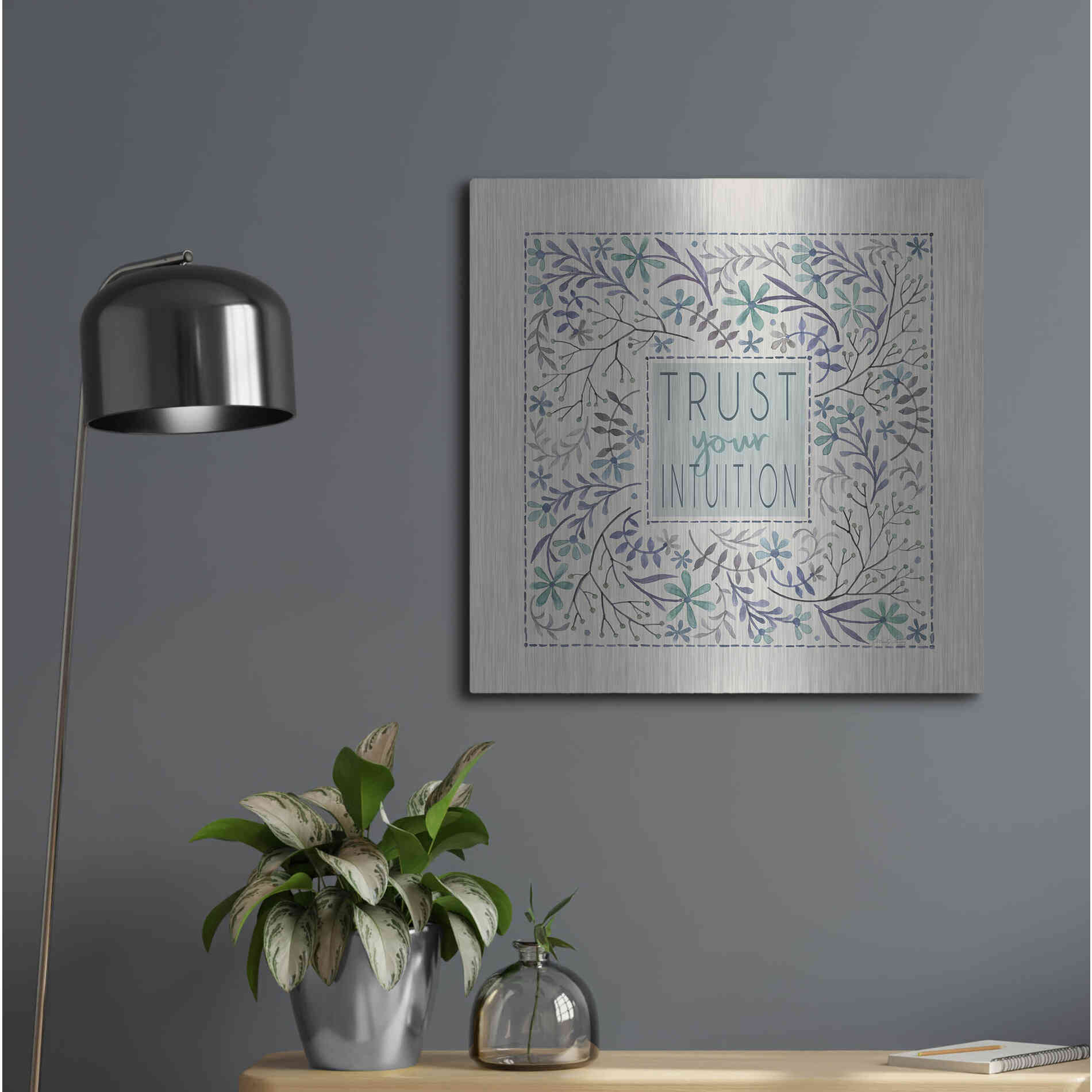 Luxe Metal Art 'Trust Your Intuition' by Cindy Jacobs, Metal Wall Art,24x24