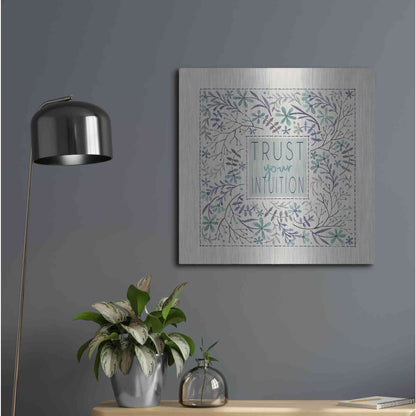 Luxe Metal Art 'Trust Your Intuition' by Cindy Jacobs, Metal Wall Art,24x24