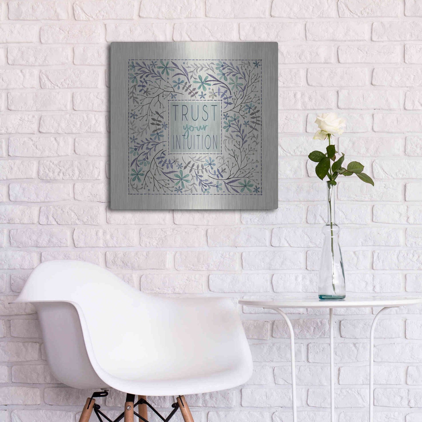 Luxe Metal Art 'Trust Your Intuition' by Cindy Jacobs, Metal Wall Art,24x24