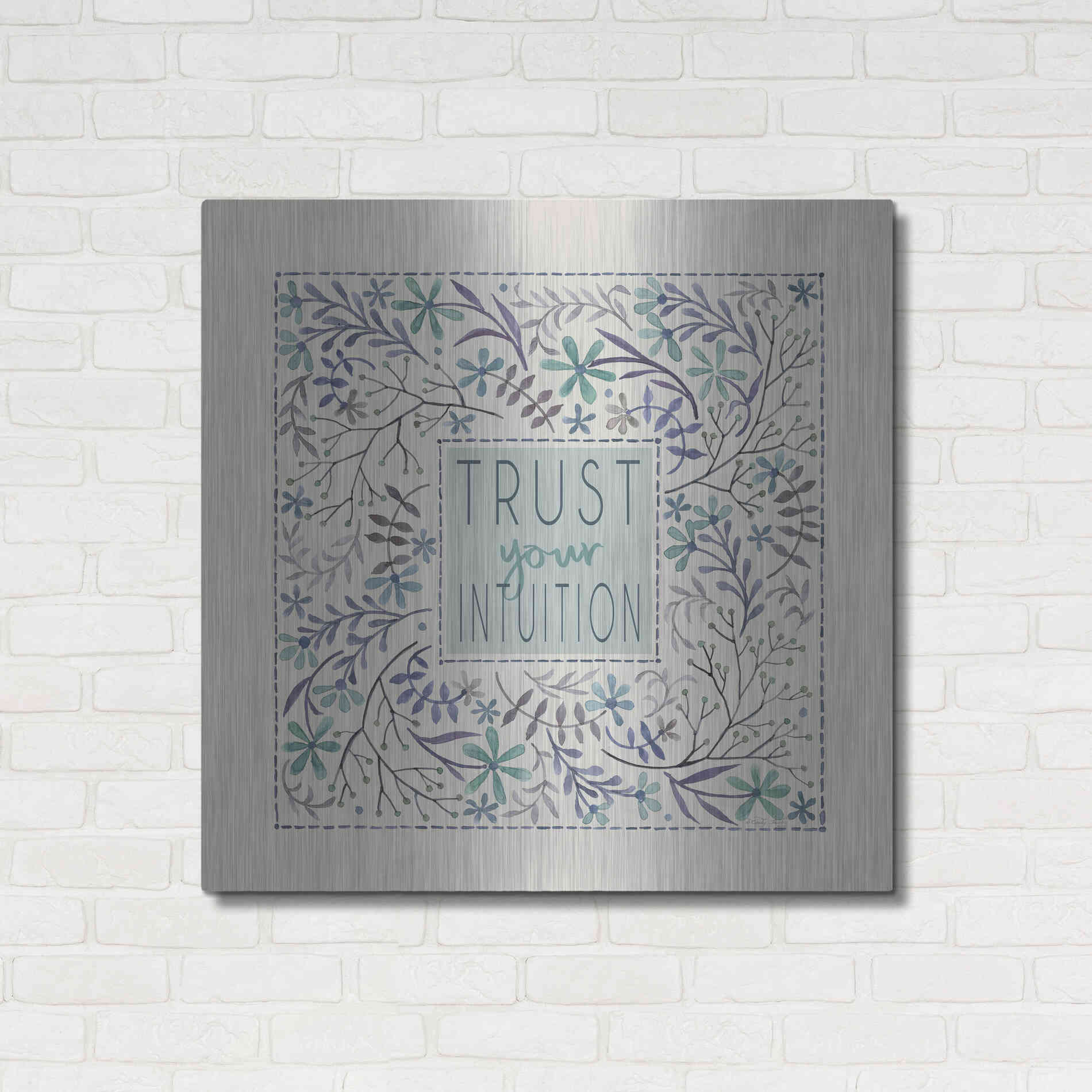 Luxe Metal Art 'Trust Your Intuition' by Cindy Jacobs, Metal Wall Art,36x36
