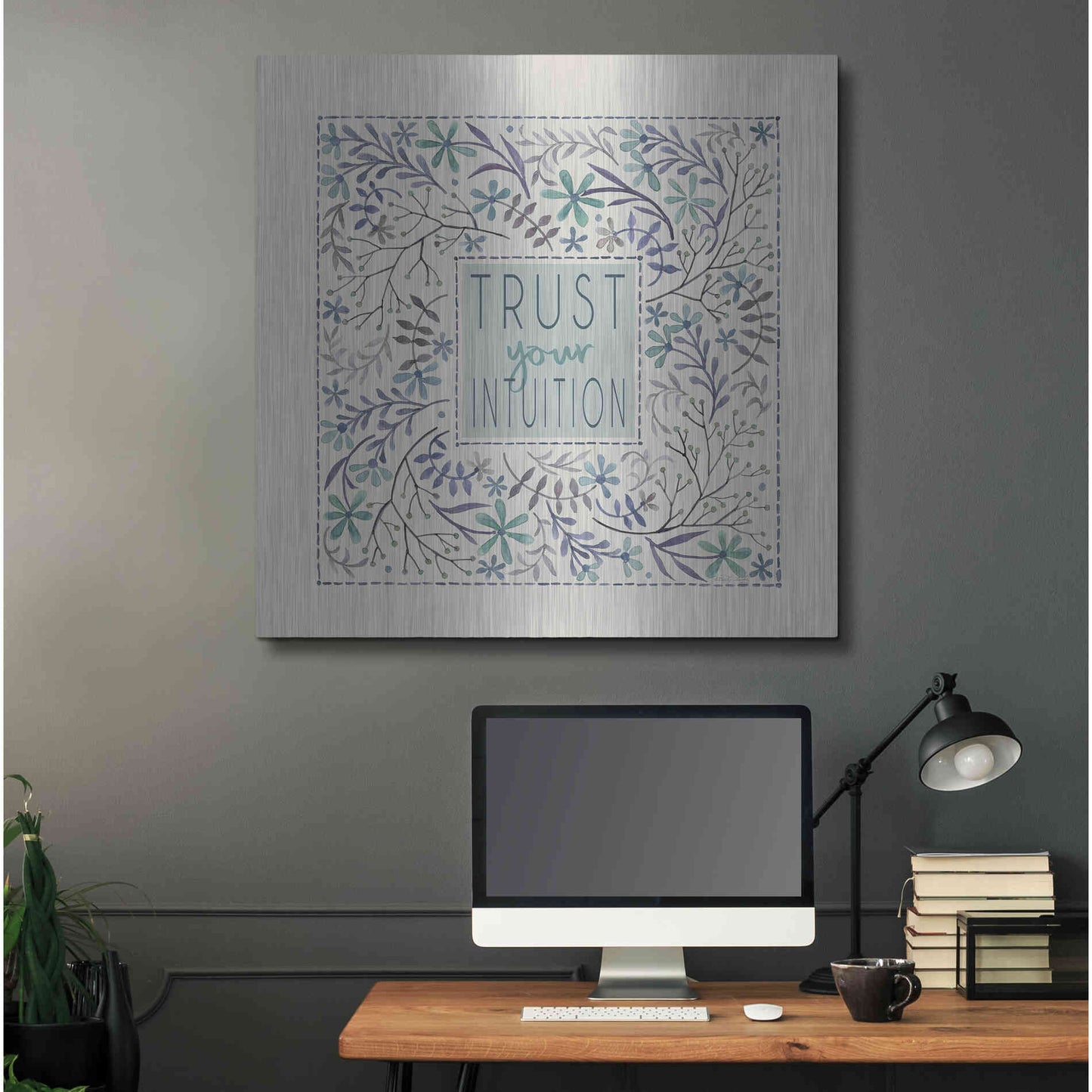 Luxe Metal Art 'Trust Your Intuition' by Cindy Jacobs, Metal Wall Art,36x36