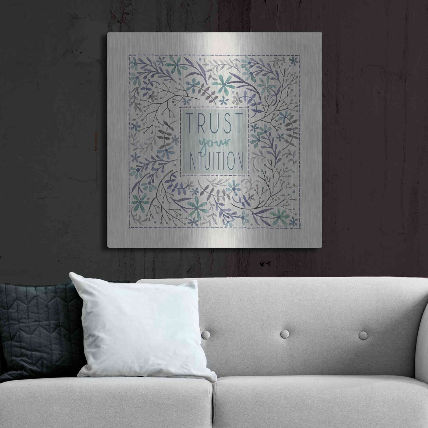 Luxe Metal Art 'Trust Your Intuition' by Cindy Jacobs, Metal Wall Art,36x36