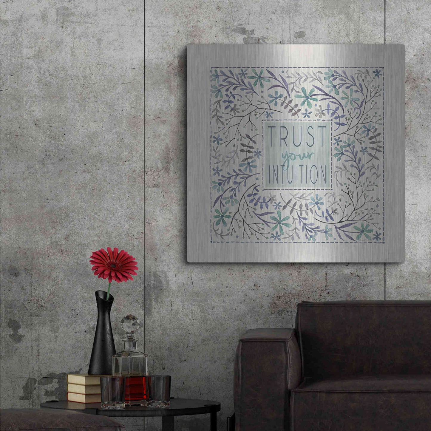Luxe Metal Art 'Trust Your Intuition' by Cindy Jacobs, Metal Wall Art,36x36