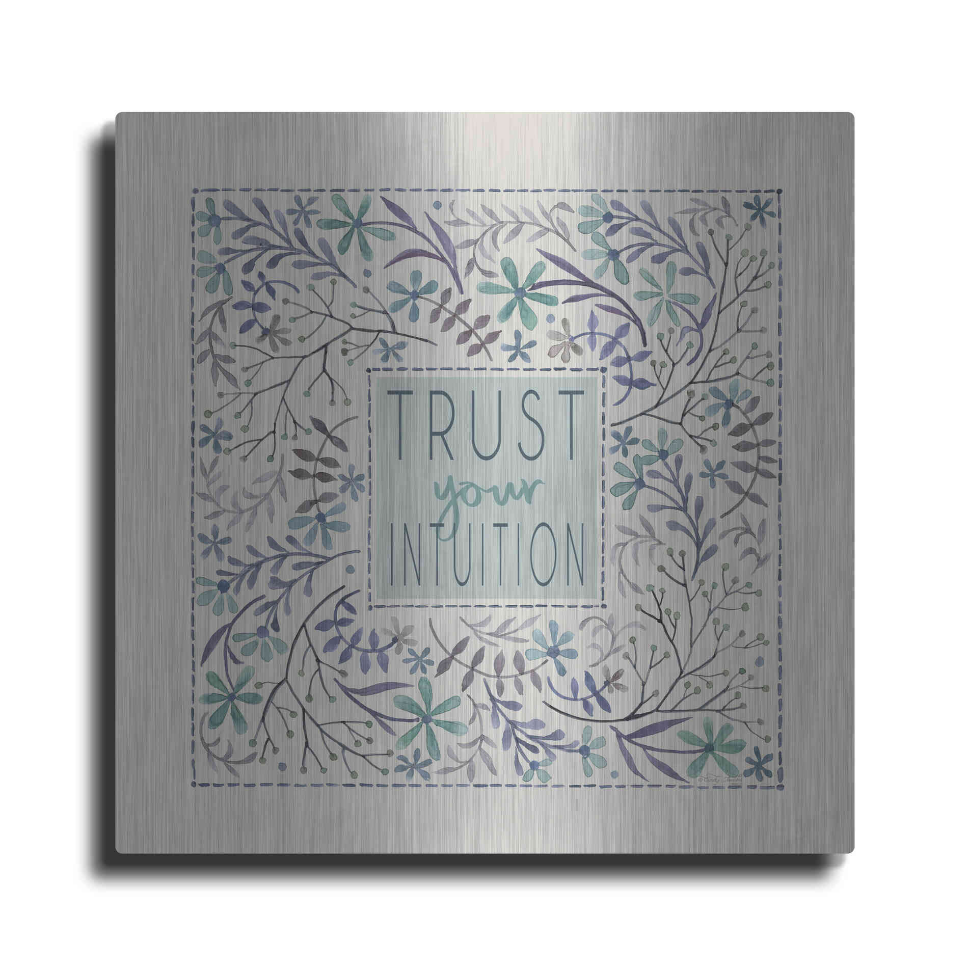 Luxe Metal Art 'Trust Your Intuition' by Cindy Jacobs, Metal Wall Art