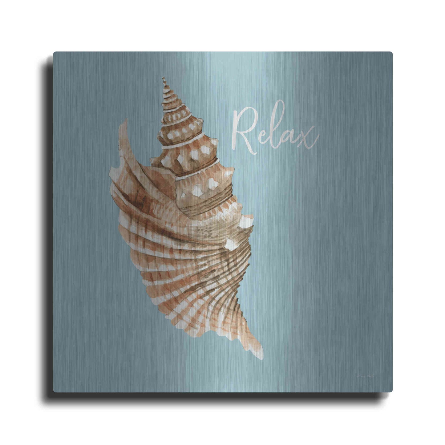 Luxe Metal Art 'Relax Seashell' by Cindy Jacobs, Metal Wall Art