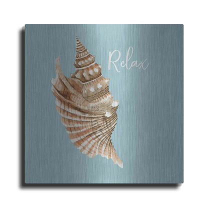 Luxe Metal Art 'Relax Seashell' by Cindy Jacobs, Metal Wall Art