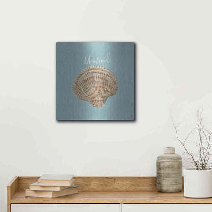Luxe Metal Art 'Unwind Seashell' by Cindy Jacobs, Metal Wall Art,12x12