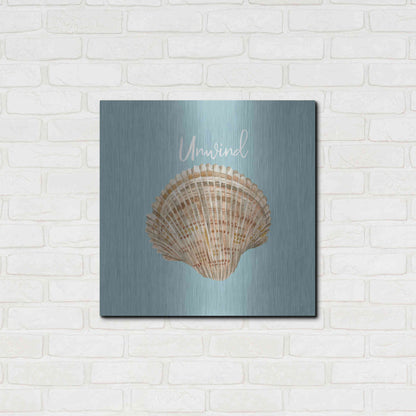 Luxe Metal Art 'Unwind Seashell' by Cindy Jacobs, Metal Wall Art,24x24