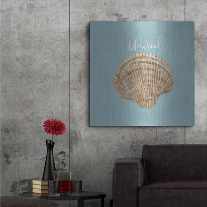 Luxe Metal Art 'Unwind Seashell' by Cindy Jacobs, Metal Wall Art,36x36