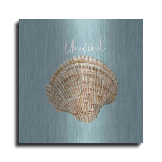 Luxe Metal Art 'Unwind Seashell' by Cindy Jacobs, Metal Wall Art