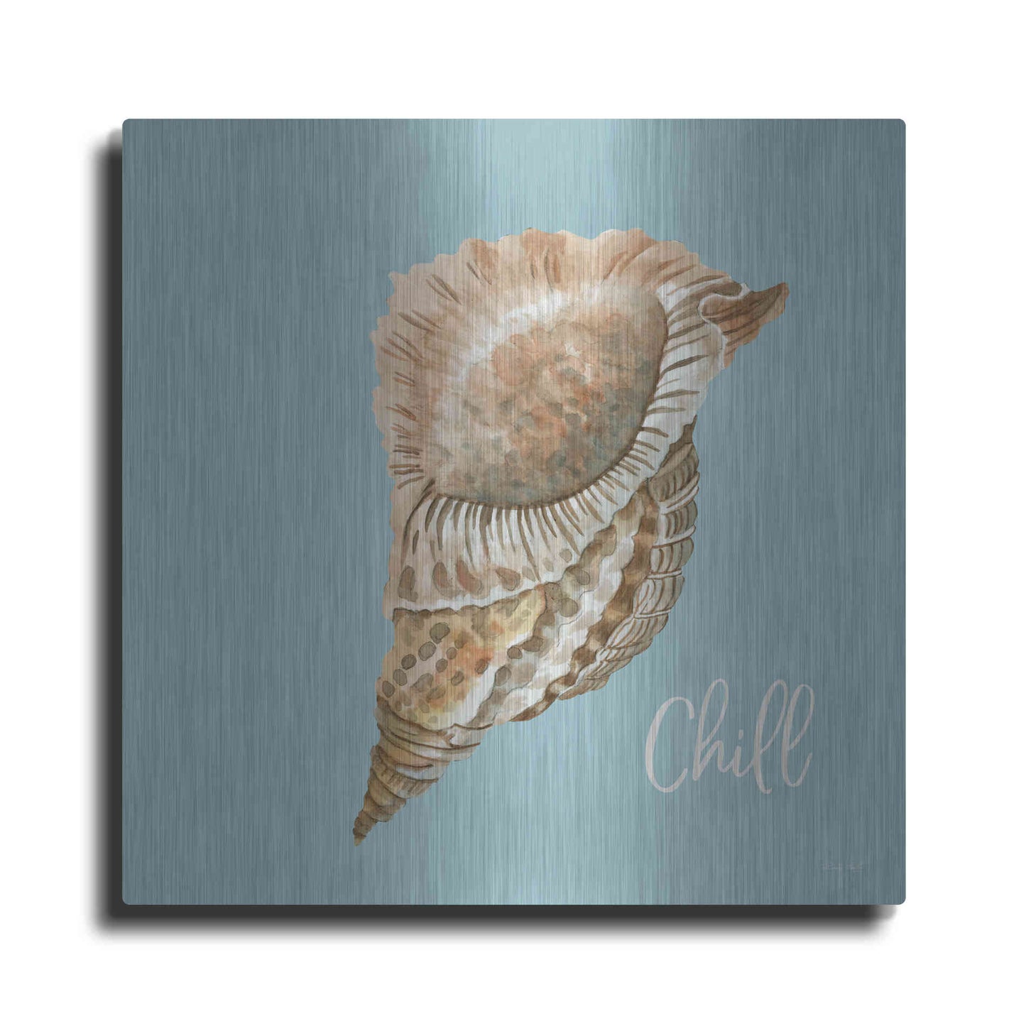 Luxe Metal Art 'Chill Seashell' by Cindy Jacobs, Metal Wall Art