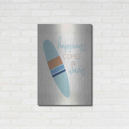 Luxe Metal Art 'Happiness Comes in Waves' by Cindy Jacobs, Metal Wall Art,24x36