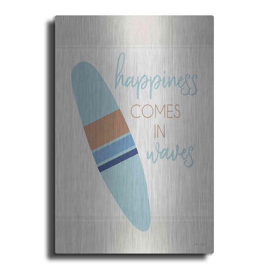 Luxe Metal Art 'Happiness Comes in Waves' by Cindy Jacobs, Metal Wall Art