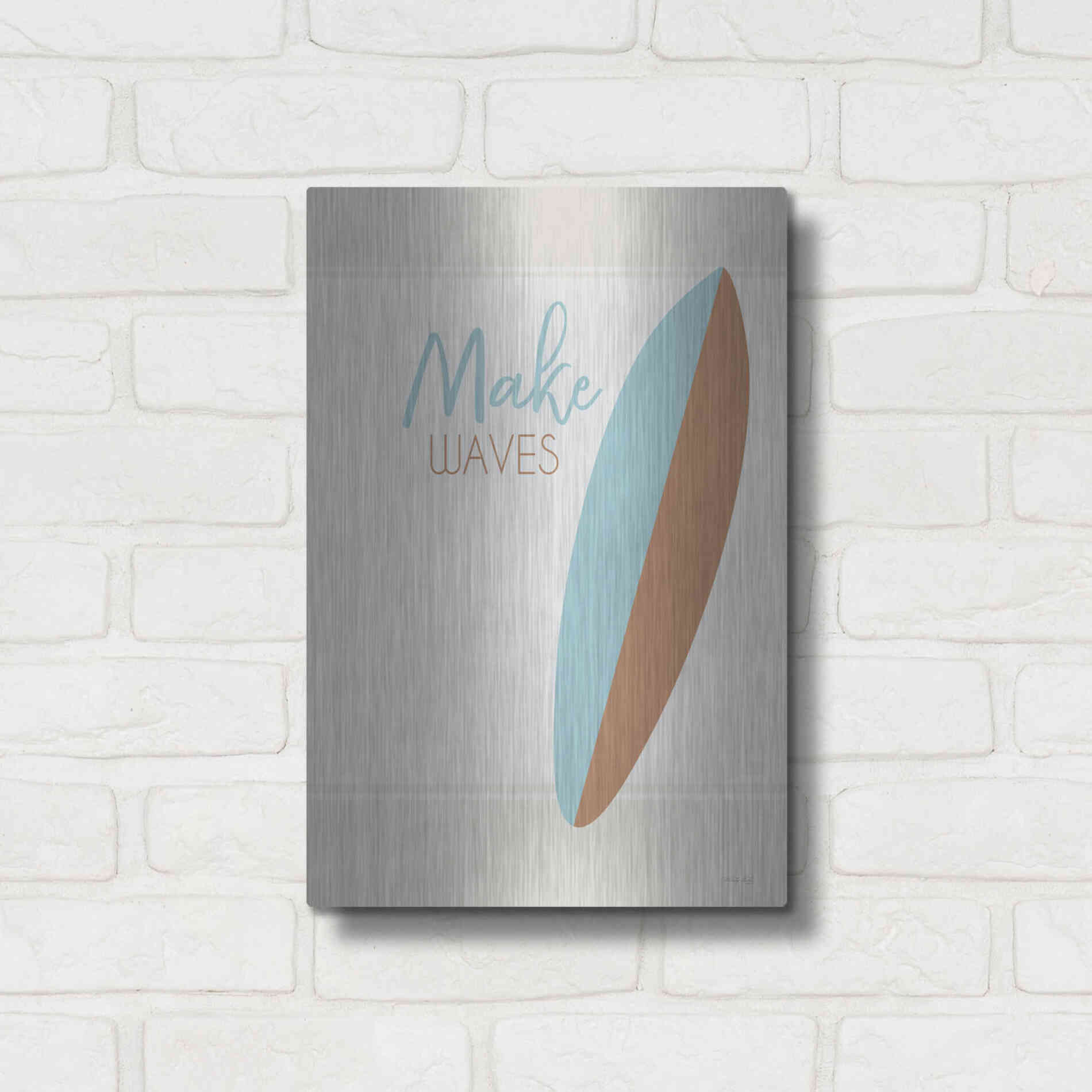 Luxe Metal Art 'Make Waves' by Cindy Jacobs, Metal Wall Art,12x16