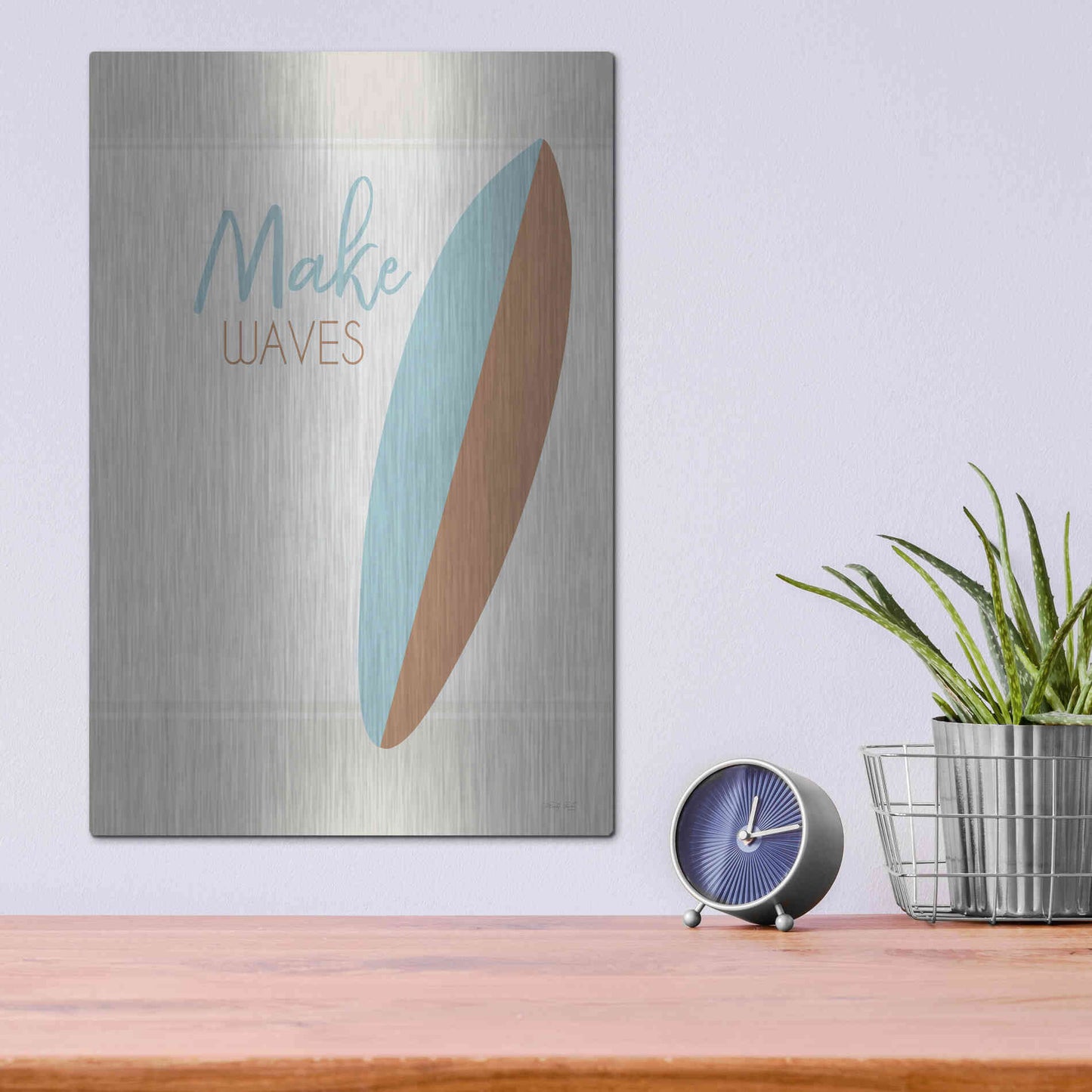 Luxe Metal Art 'Make Waves' by Cindy Jacobs, Metal Wall Art,12x16