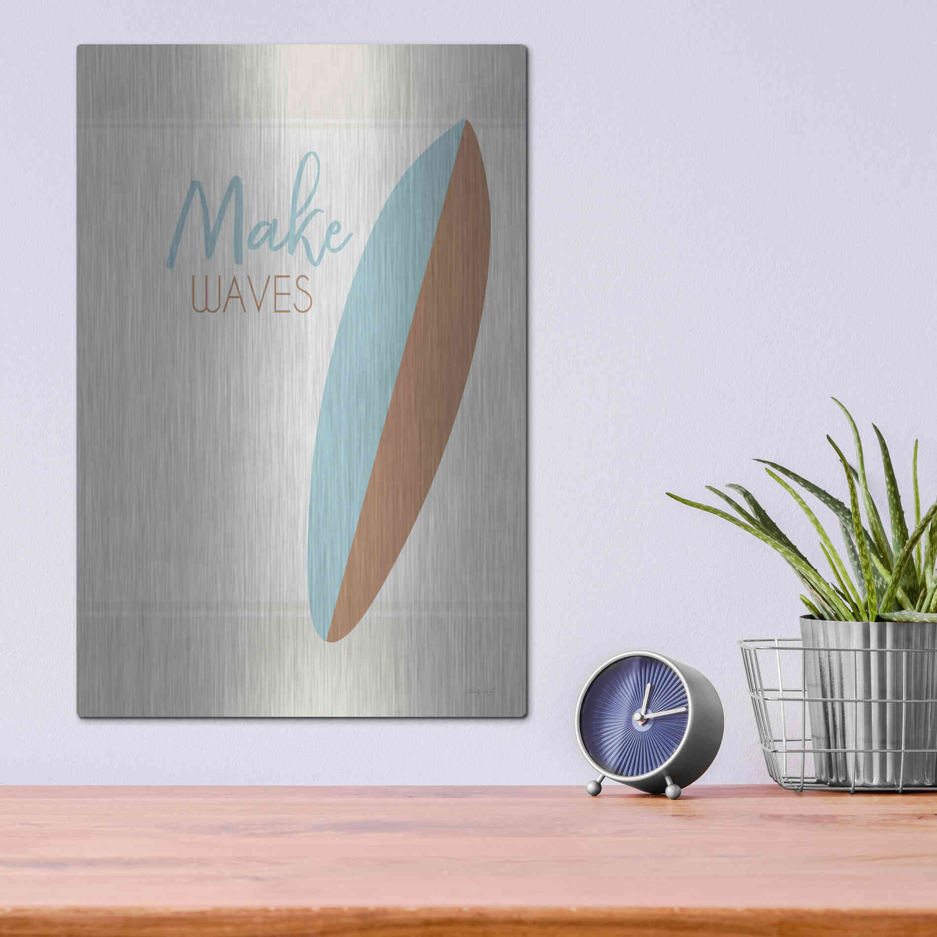 Luxe Metal Art 'Make Waves' by Cindy Jacobs, Metal Wall Art,12x16