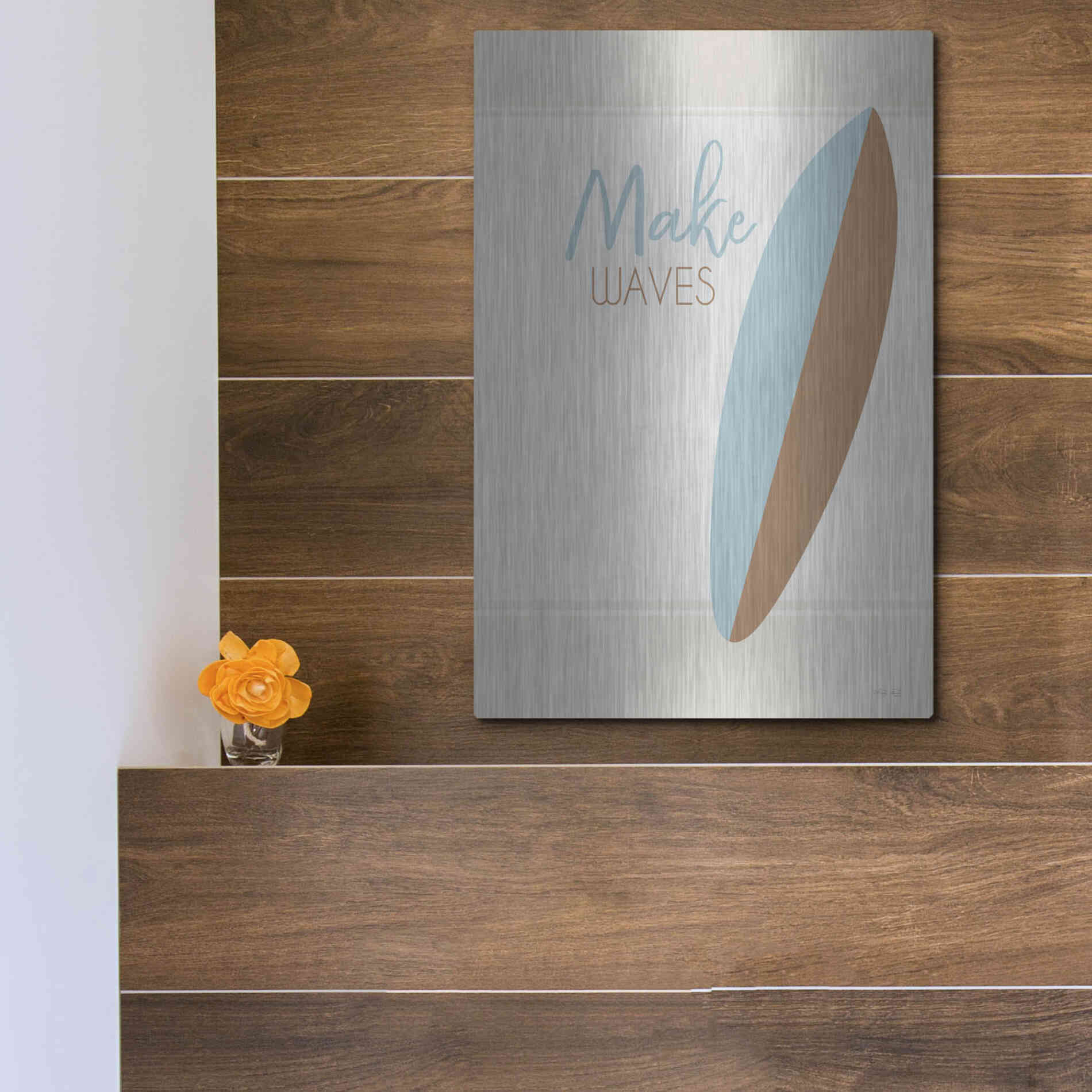 Luxe Metal Art 'Make Waves' by Cindy Jacobs, Metal Wall Art,12x16