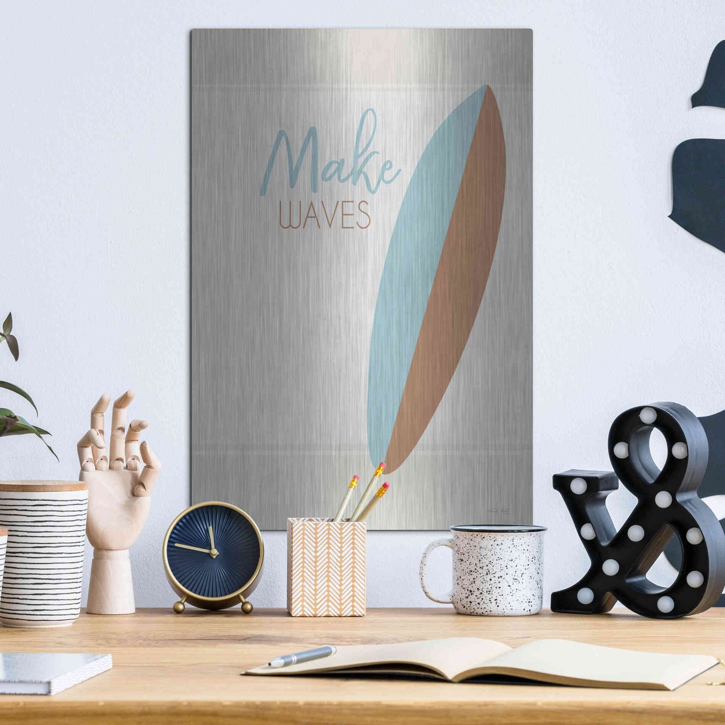 Luxe Metal Art 'Make Waves' by Cindy Jacobs, Metal Wall Art,12x16