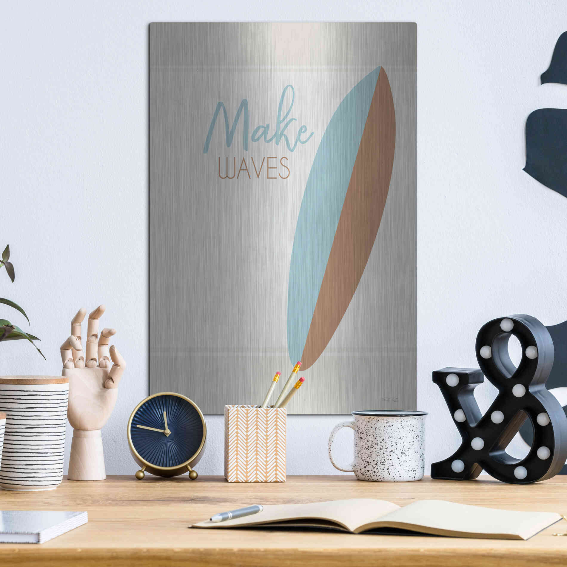 Luxe Metal Art 'Make Waves' by Cindy Jacobs, Metal Wall Art,12x16