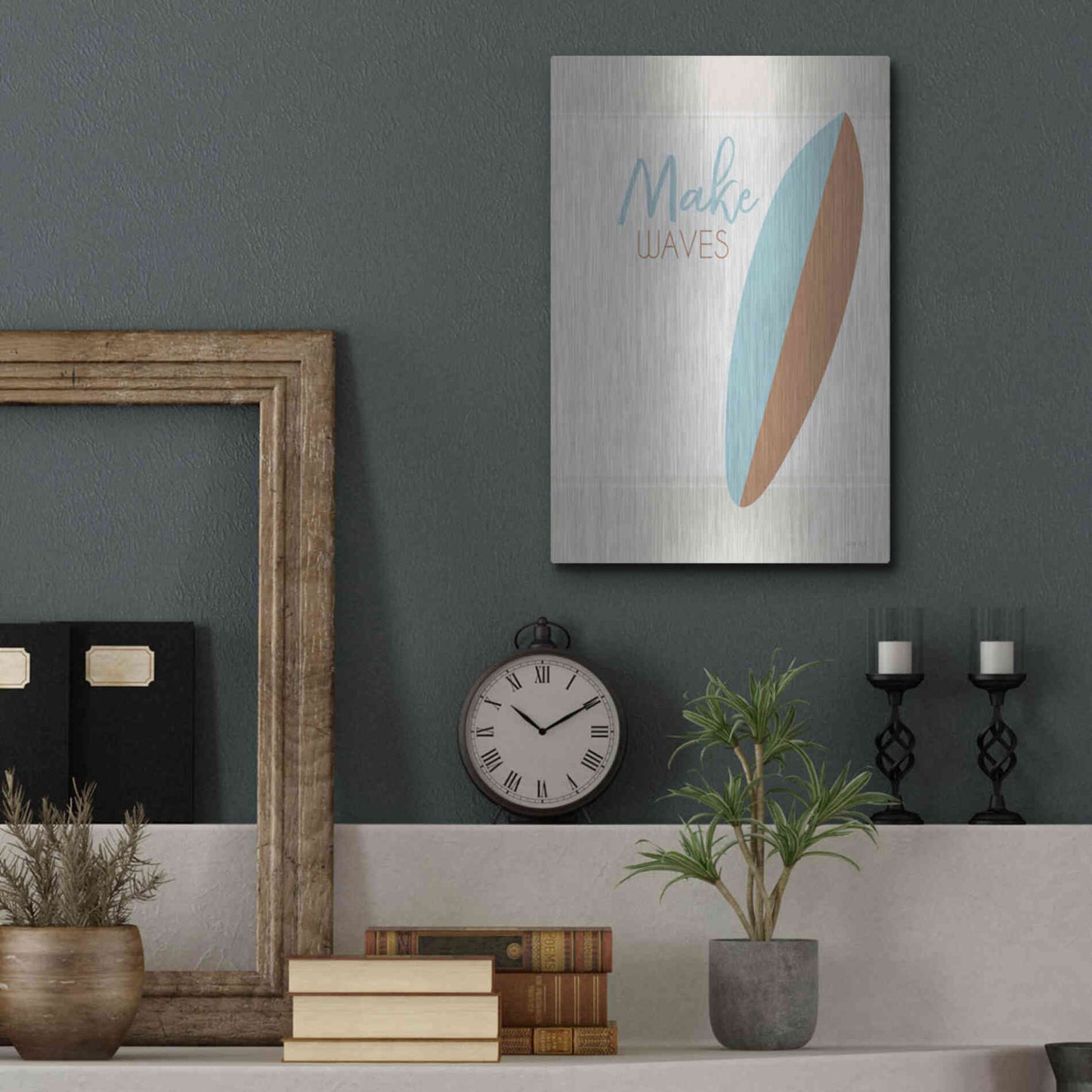Luxe Metal Art 'Make Waves' by Cindy Jacobs, Metal Wall Art,12x16