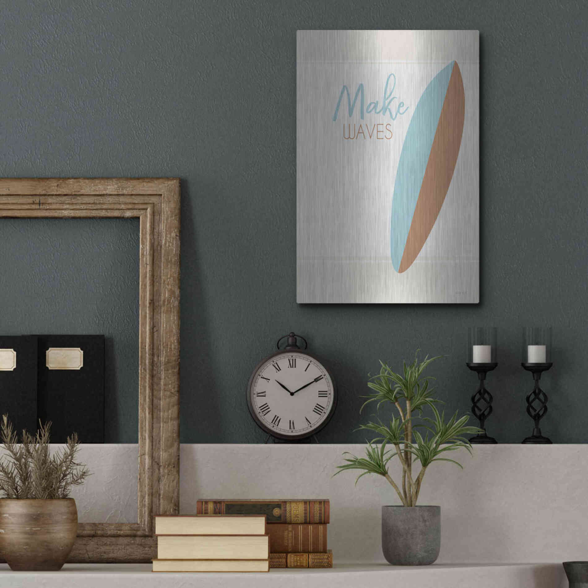 Luxe Metal Art 'Make Waves' by Cindy Jacobs, Metal Wall Art,12x16