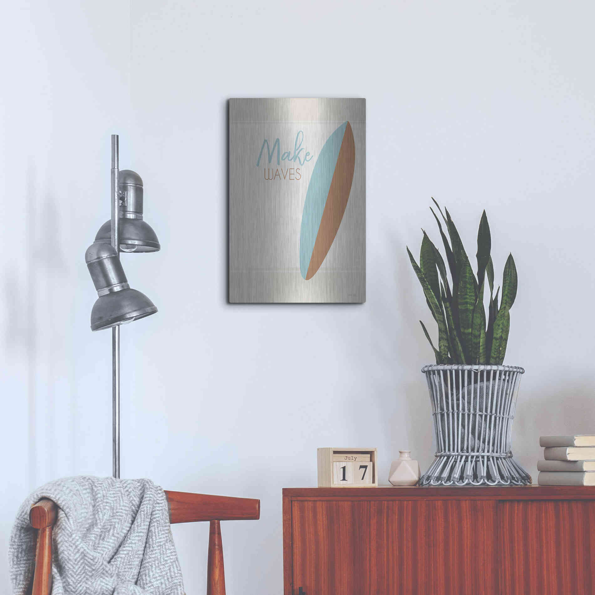 Luxe Metal Art 'Make Waves' by Cindy Jacobs, Metal Wall Art,16x24