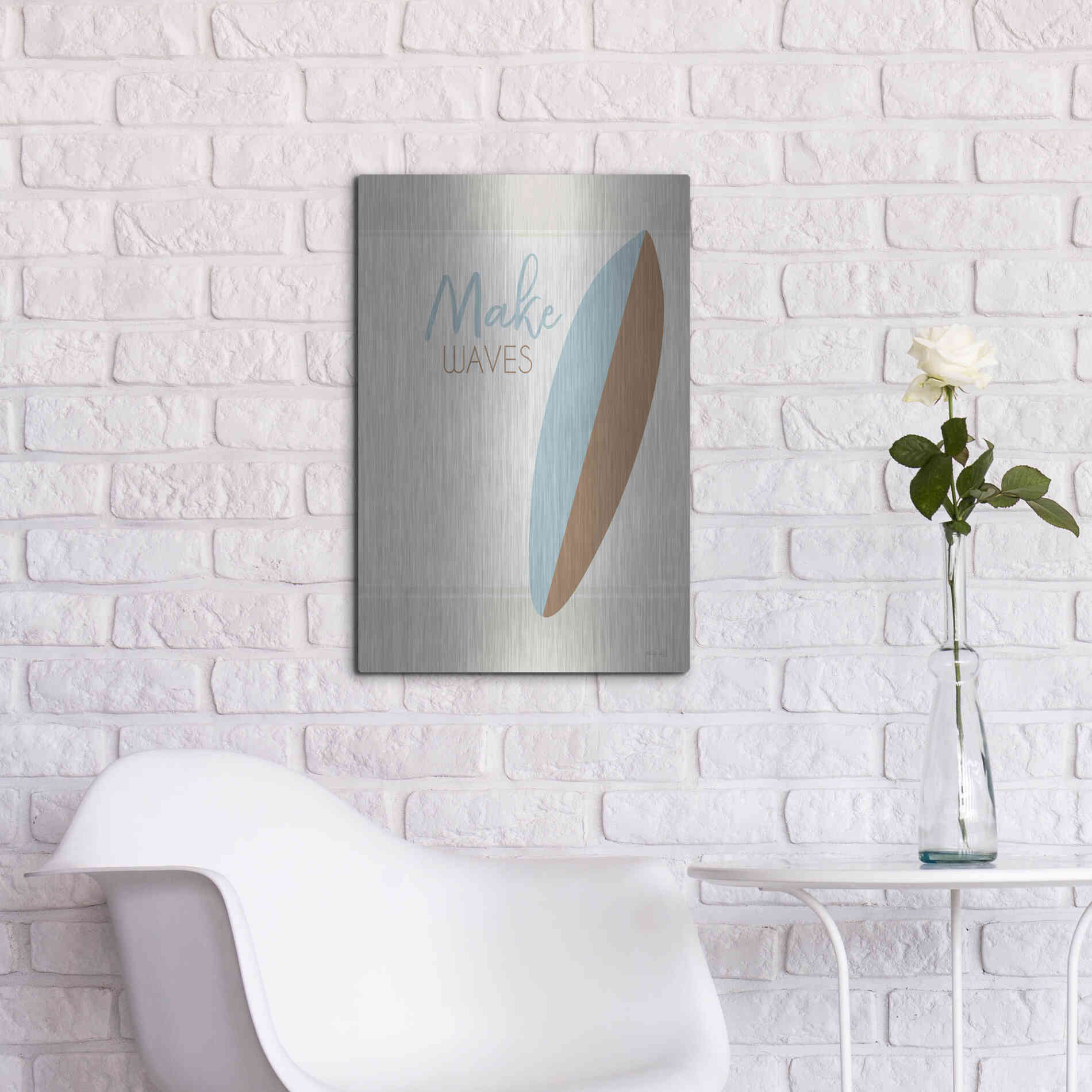 Luxe Metal Art 'Make Waves' by Cindy Jacobs, Metal Wall Art,16x24