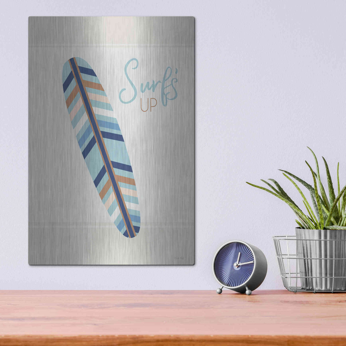 Luxe Metal Art 'Surf's Up' by Cindy Jacobs, Metal Wall Art,12x16
