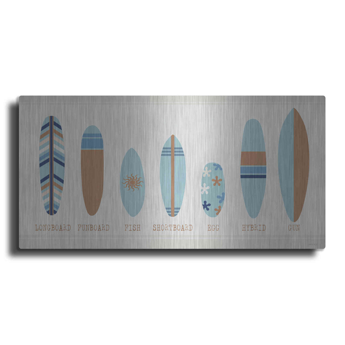 Luxe Metal Art 'Surfboards a Plenty' by Cindy Jacobs, Metal Wall Art