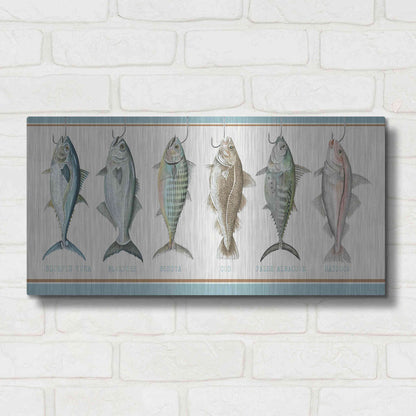 Luxe Metal Art 'Bunch of Fish' by Cindy Jacobs, Metal Wall Art,24x12