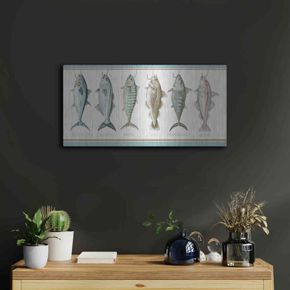 Luxe Metal Art 'Bunch of Fish' by Cindy Jacobs, Metal Wall Art,24x12