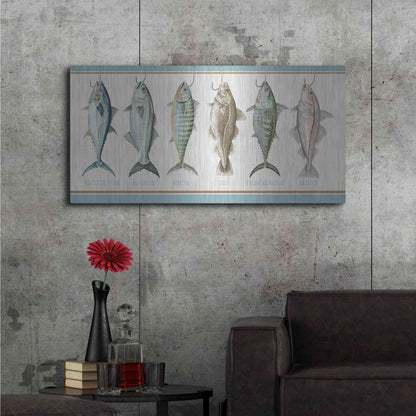 Luxe Metal Art 'Bunch of Fish' by Cindy Jacobs, Metal Wall Art,48x24