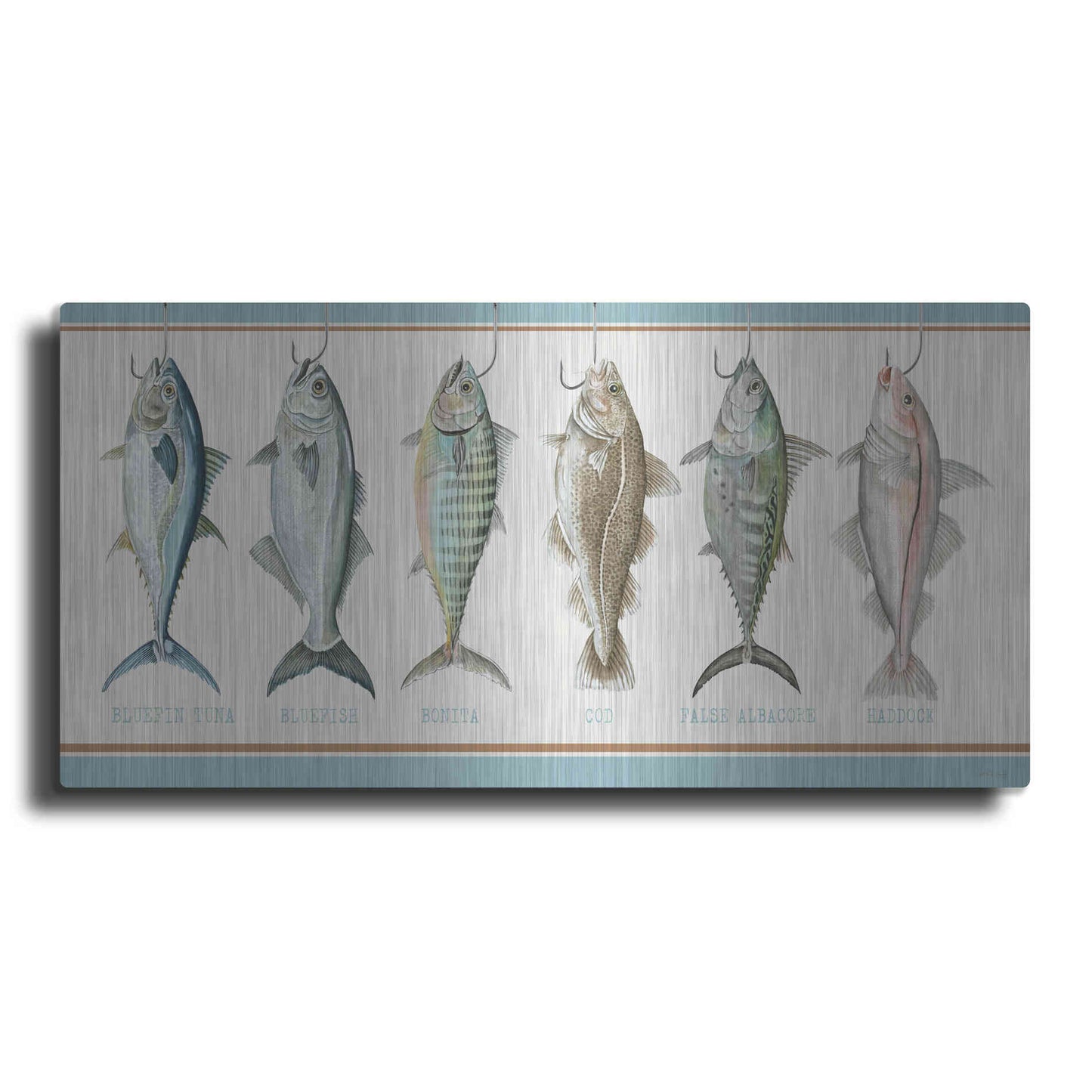 Luxe Metal Art 'Bunch of Fish' by Cindy Jacobs, Metal Wall Art