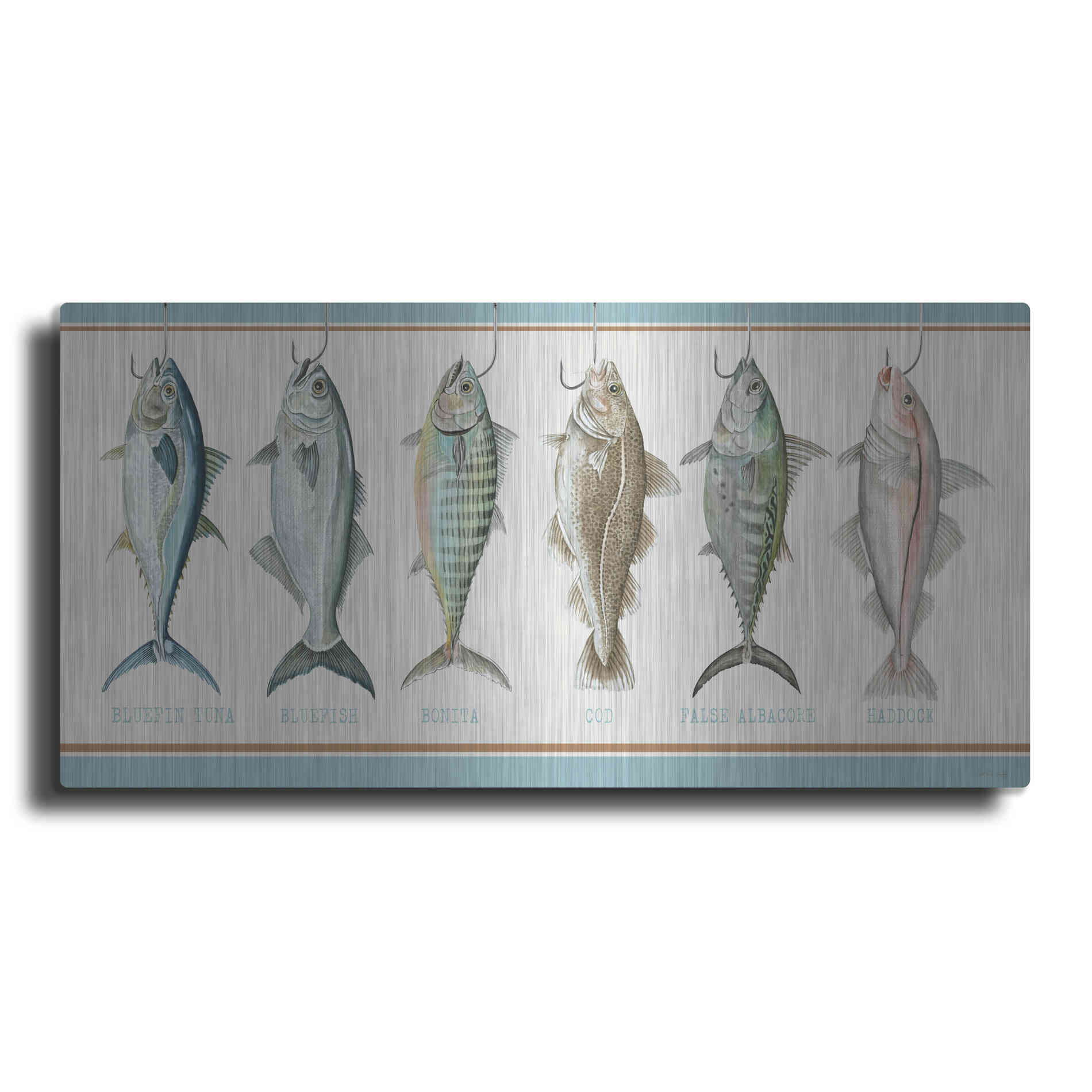 Luxe Metal Art 'Bunch of Fish' by Cindy Jacobs, Metal Wall Art