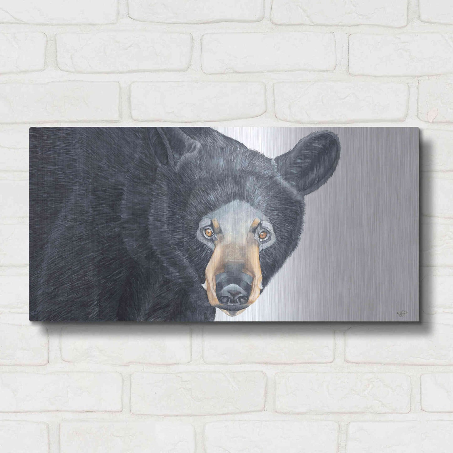 Luxe Metal Art 'Black Bear' by Diane Fifer, Metal Wall Art,24x12