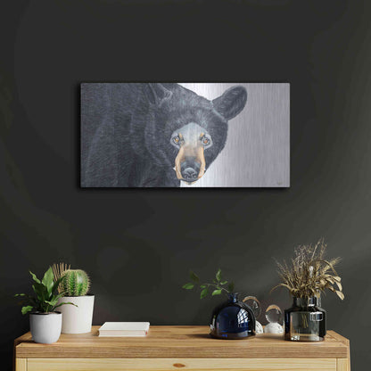 Luxe Metal Art 'Black Bear' by Diane Fifer, Metal Wall Art,24x12