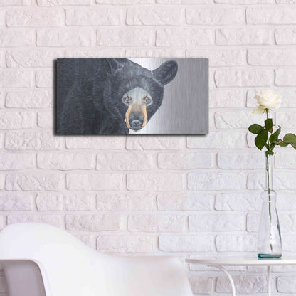Luxe Metal Art 'Black Bear' by Diane Fifer, Metal Wall Art,24x12