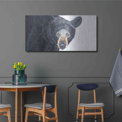 Luxe Metal Art 'Black Bear' by Diane Fifer, Metal Wall Art,48x24