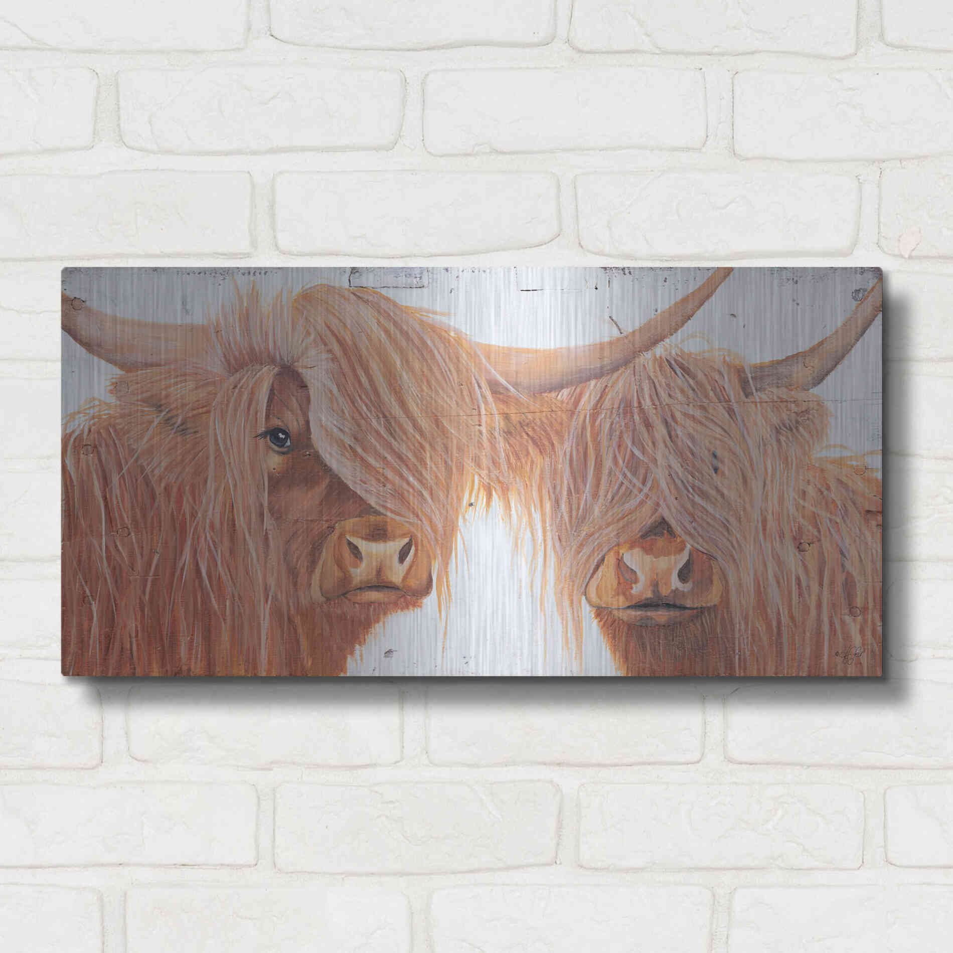 Luxe Metal Art 'Highland Pair' by Diane Fifer, Metal Wall Art,24x12