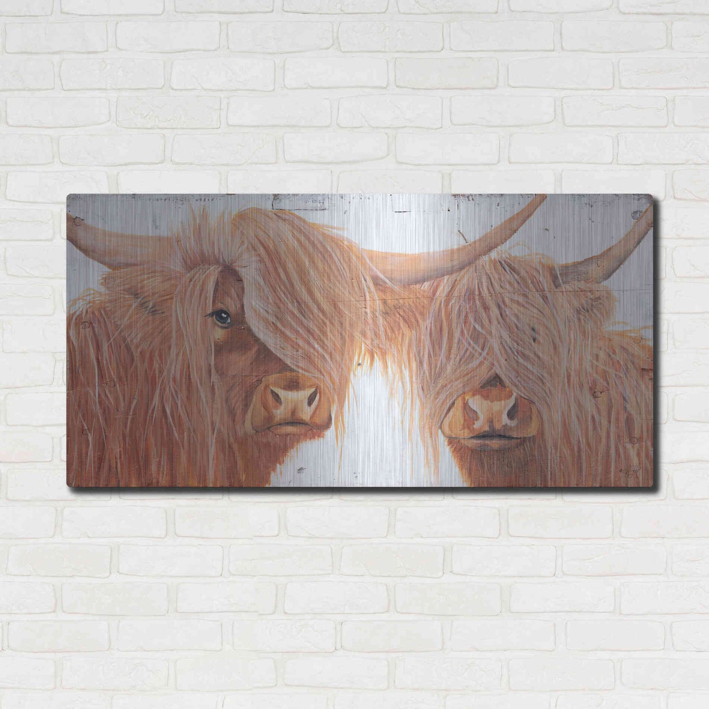 Luxe Metal Art 'Highland Pair' by Diane Fifer, Metal Wall Art,48x24