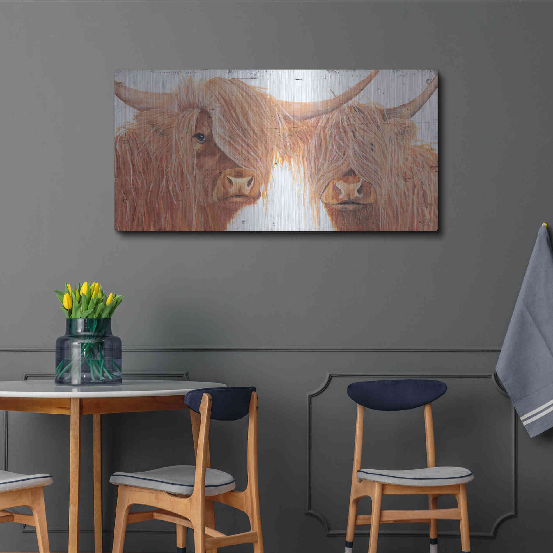 Luxe Metal Art 'Highland Pair' by Diane Fifer, Metal Wall Art,48x24