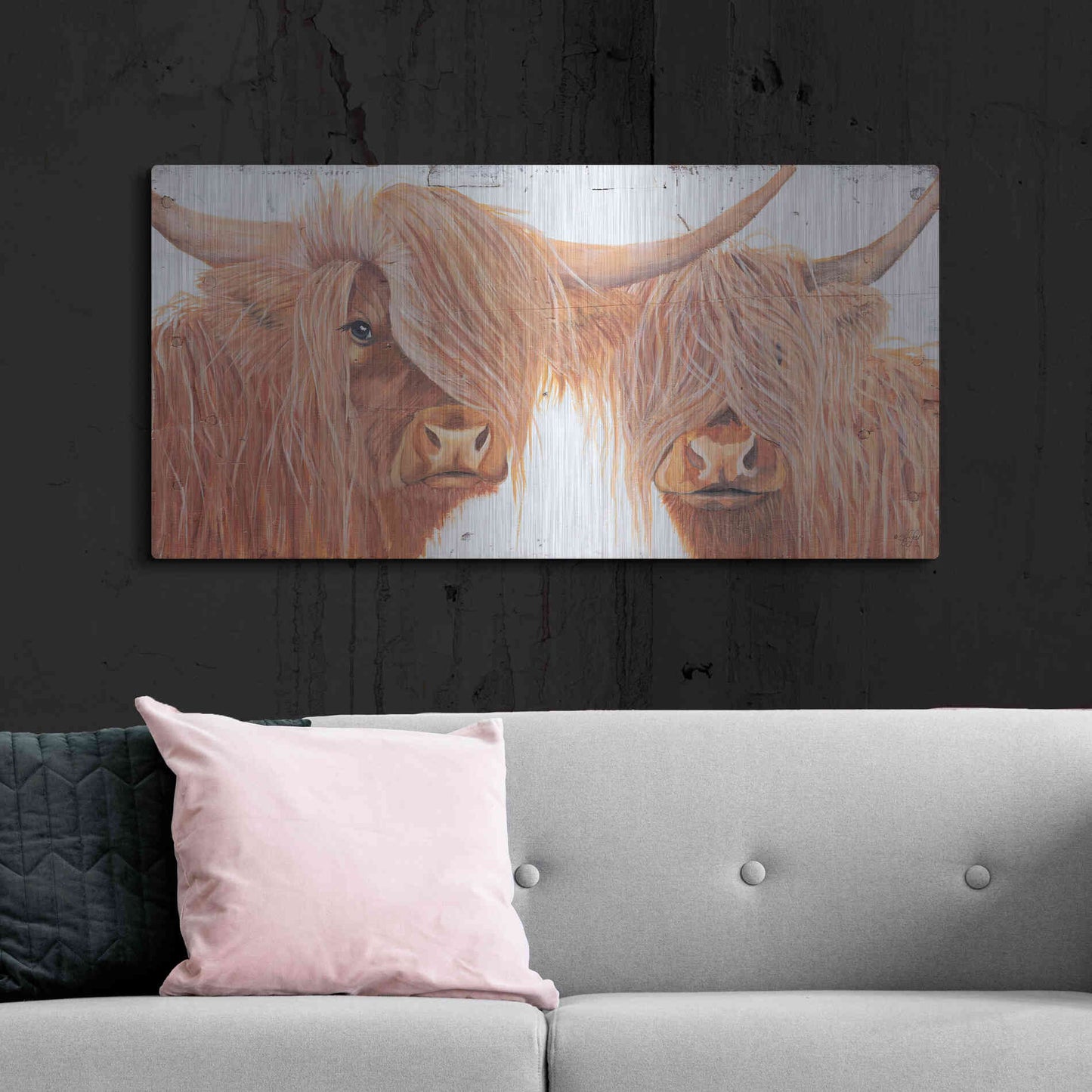 Luxe Metal Art 'Highland Pair' by Diane Fifer, Metal Wall Art,48x24