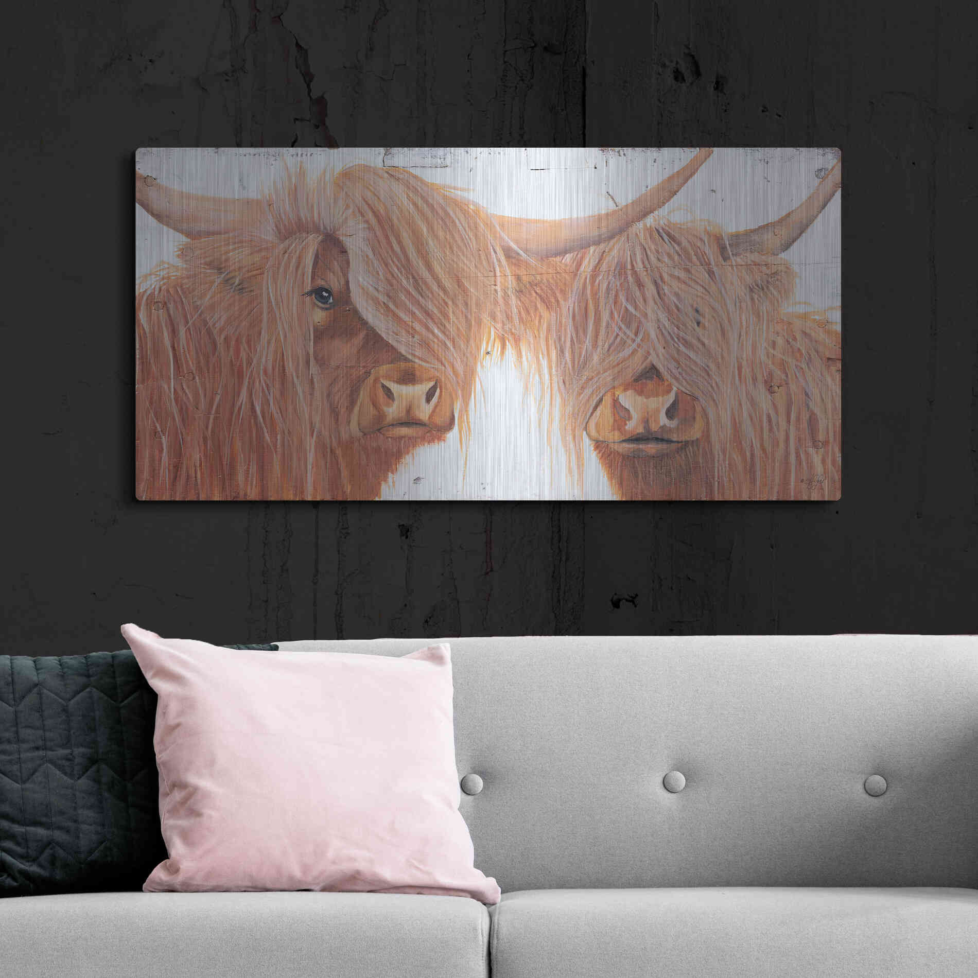 Luxe Metal Art 'Highland Pair' by Diane Fifer, Metal Wall Art,48x24