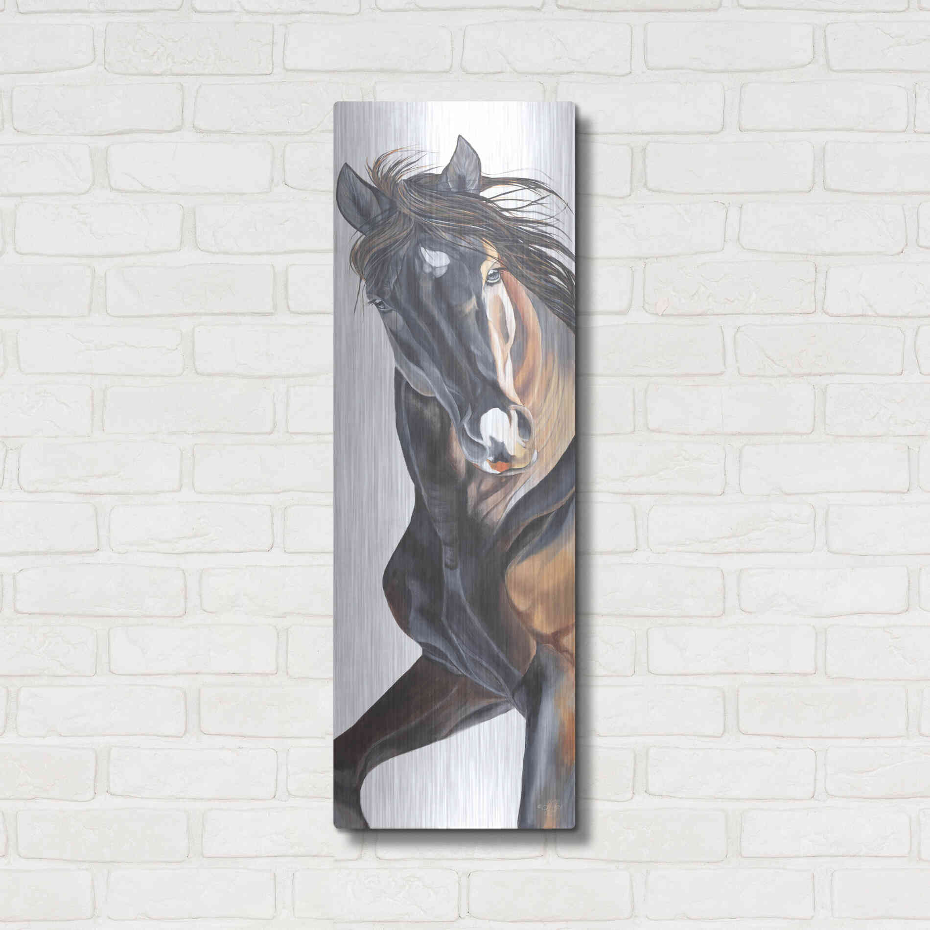 Luxe Metal Art 'Fancy Girl' by Diane Fifer, Metal Wall Art,12x36