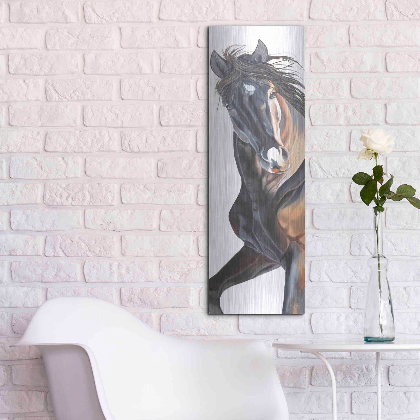 Luxe Metal Art 'Fancy Girl' by Diane Fifer, Metal Wall Art,12x36