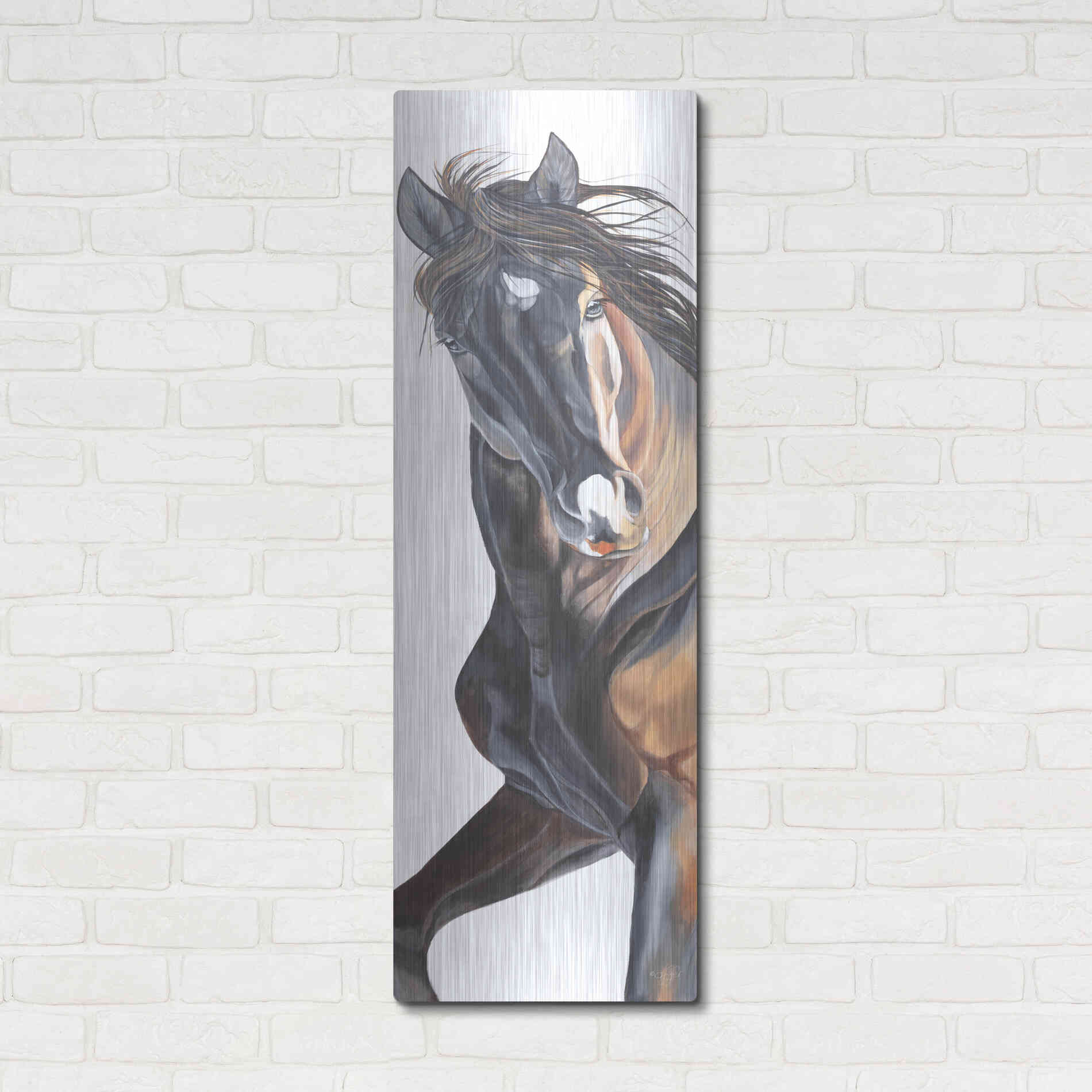Luxe Metal Art 'Fancy Girl' by Diane Fifer, Metal Wall Art,16x48