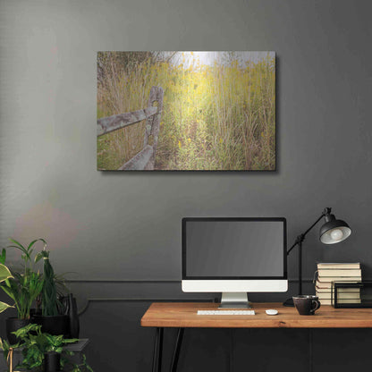 Luxe Metal Art 'Fence Stops Here' by Donnie Quillen, Metal Wall Art,36x24