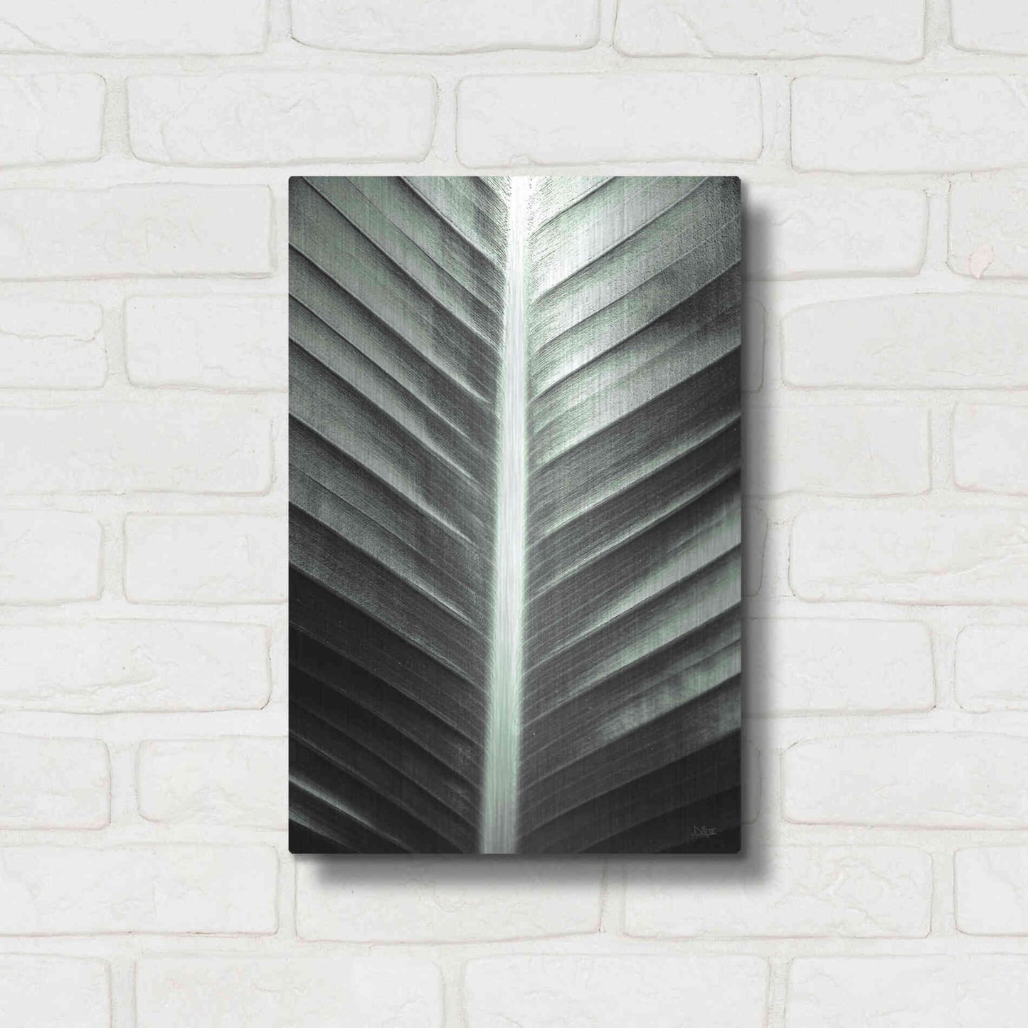 Luxe Metal Art 'Leaf Lines' by Donnie Quillen, Metal Wall Art,12x16